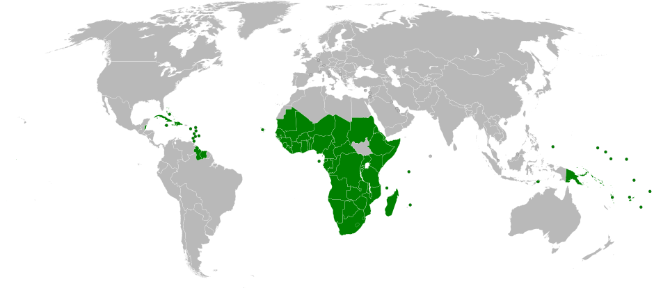 La mappa dei Paesi ACP